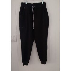 Figs Scrubs Zamora High Waisted Pants Women's Size Large Black Joggers Medical